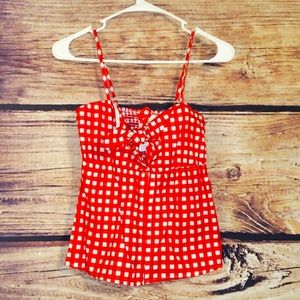 🛍 3/$15 ❤💥Cute checkered tie clasp gingham top